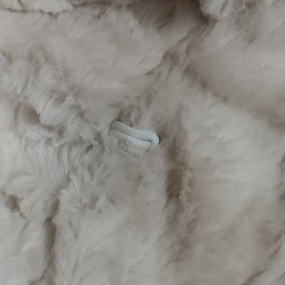 Swan Collection Plush Blazer Size Large Beige Satin Lined Collared Super Soft - Picture 6 of 9